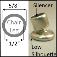 Swivel chair glide for round legs with O.D. 5/8", I.D. 1/2"
