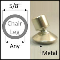Swivel chair glide for round leg with 5/8" O.D. and ANY I.D.