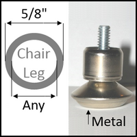 Adjustable height swivel glide for round legs with 5/8" O.D. and ANY I.D.