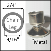 Swivel chair glide for round legs with O.D. 3/4" and I.D. 9/16"