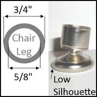 Swivel chair glide for chair leg with O.D. 3/4", I.D. 5/8"