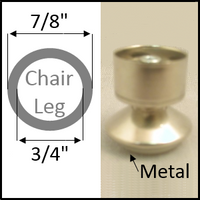 Swivel chair glide for round legs with O.D. 7/8" and I.D. 3/4"