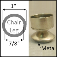 Swivel chair glide for chair legs with 1" O.D. and 7/8" I.D.