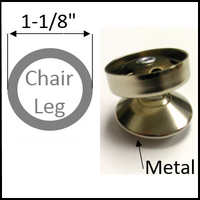 Swivel chair glide for chairs with round legs of 1-1/8" O.D.