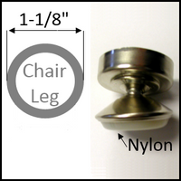 Swivel chair glide for round legs with 1-1/8" O.D.