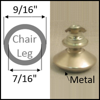Swivel chair glide for round leg with 9/16" O.D. and 7/16" I.D.