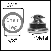 NON-Swivel chair glide for round legs with O.D. 3/4" and I.D. 5/8". NO ferrule