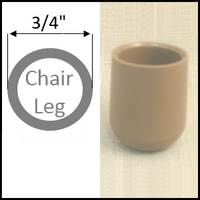 Plastic cap chair glide for folding chairs. Round legs with 3/4" O.D.
