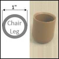 Plastic cap chair glide for folding chairs. Leg with 1" O.D.