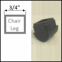 Rocker chair glide for stackable chairs with square legs of 3/4" O.D.