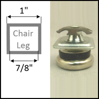 Swivel glide for chairs with square legs. Leg O.D. 1", I.D. 7/8"