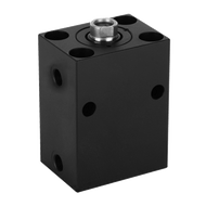 BLOCK CYLINDER, D.A., PISTON ? 40 mm, STROKE 25 mm, 2 CROSS HOLES, 500 bar