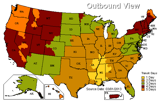 Ups Ground Shipping Map Ups Shipping Map