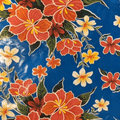 Fortin Blue Tablecloth Vinyl 54 Inch (Oilcloth)