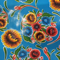 Sweetflower Blue Tablecloth Vinyl 54 Inch (Oilcloth)