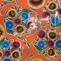 Sweetflower Orange Tablecloth Vinyl 54 Inch (Oilcloth)