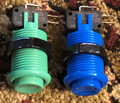 Pushbutton with Horizontal Microswitch - Blue or Green