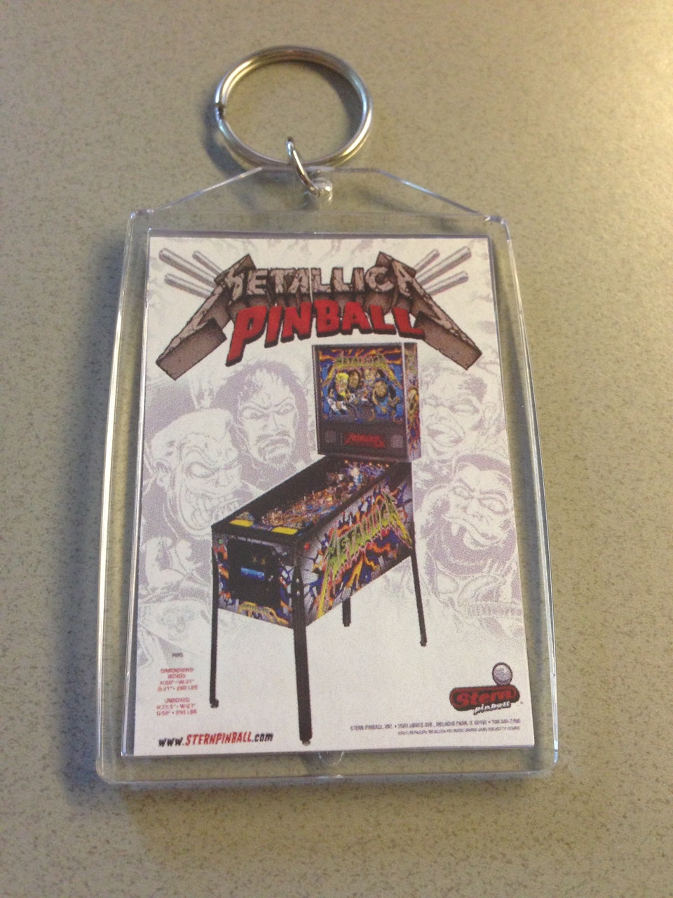 Stern Metallica Pinball Machine Key Chain Flyer Arcade Adventures