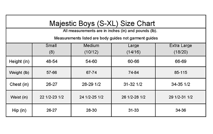 majestic baseball jersey size chart mens
