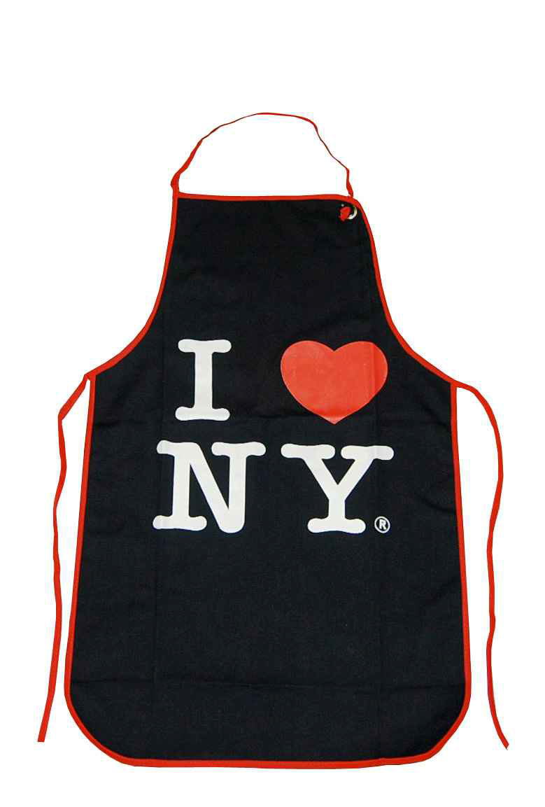 i love ny black apron with red wired rim grand slam new york