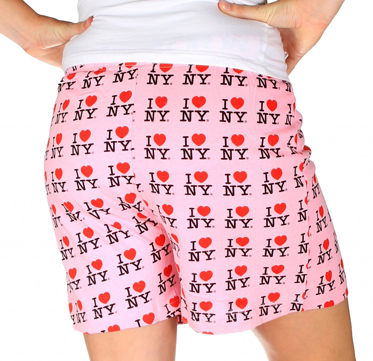 Pink I Love NY Pajama Shorts
