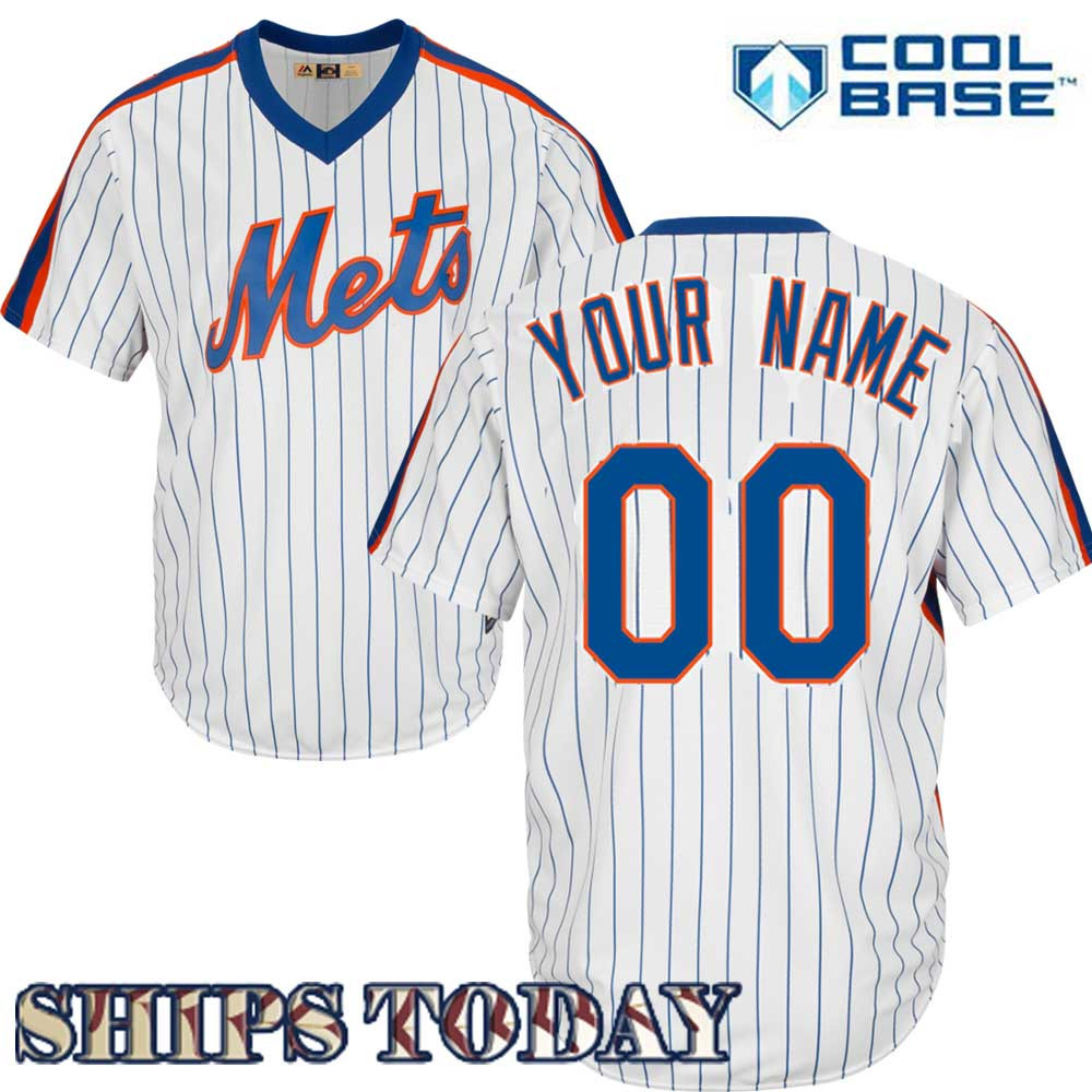 NY Mets Cooperstown Personalized Pinstripe Jersey