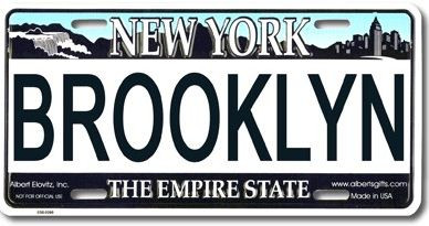 BROOKLYN NEW YORK LICENSE PLATE