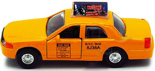 yellow taxi toy car