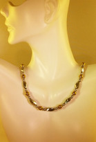 Silver w_6mm Gold Necklace (Ladies) 