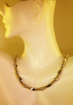 Silver w_4mm Gold Necklace (Ladies)