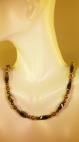 Hematite w_6mm Gold Necklace (Ladies)