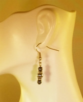 Hematite w_6mm Silver  Earrings (Ladies)