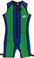 Front view of Blue and Green Arc Barefoot Suit
