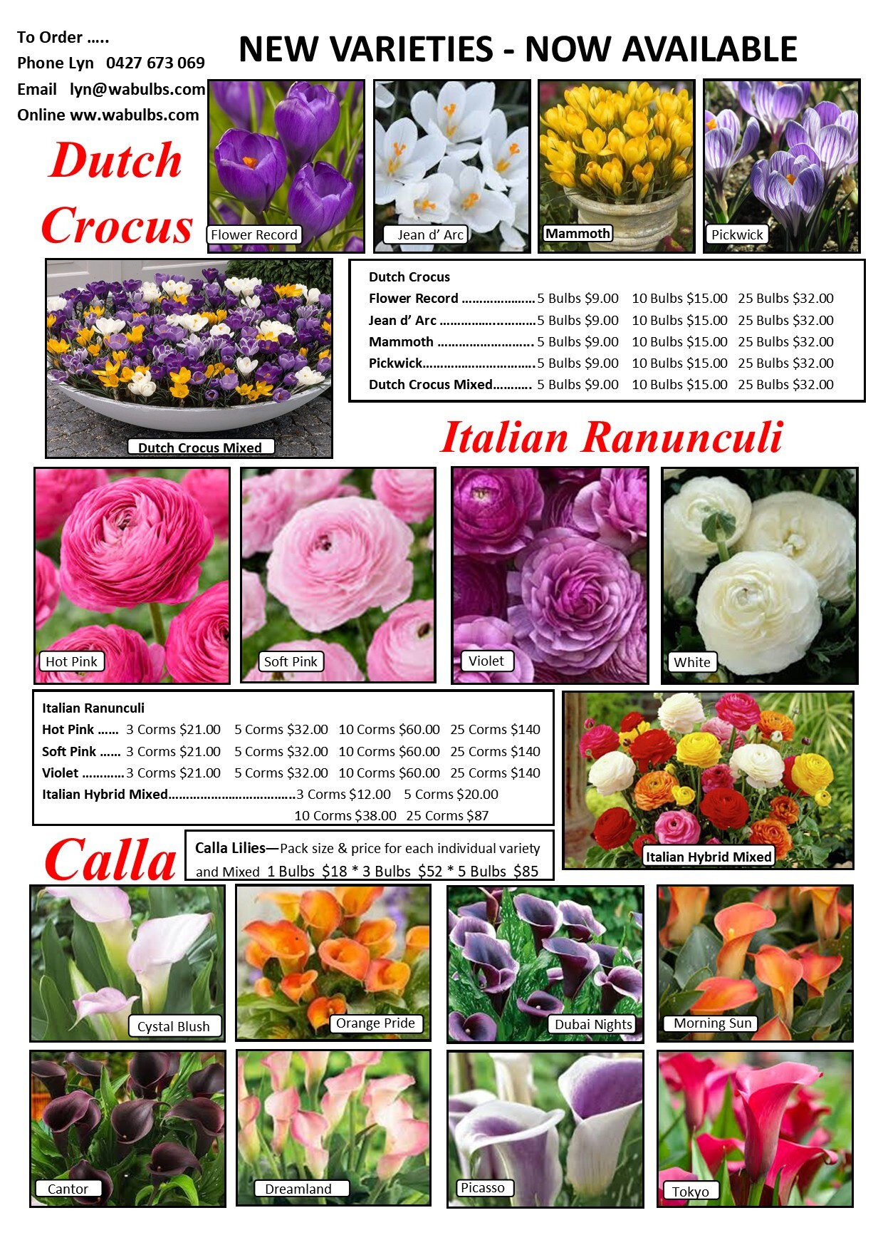 New Varieties Now Available