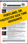 Portland Protected Sick Time Ordinance Poster