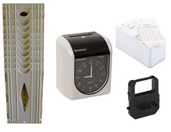 Bundle includes Compumatic TR440aS, 250 time cards, 10 pocket card rack & spare ribbon