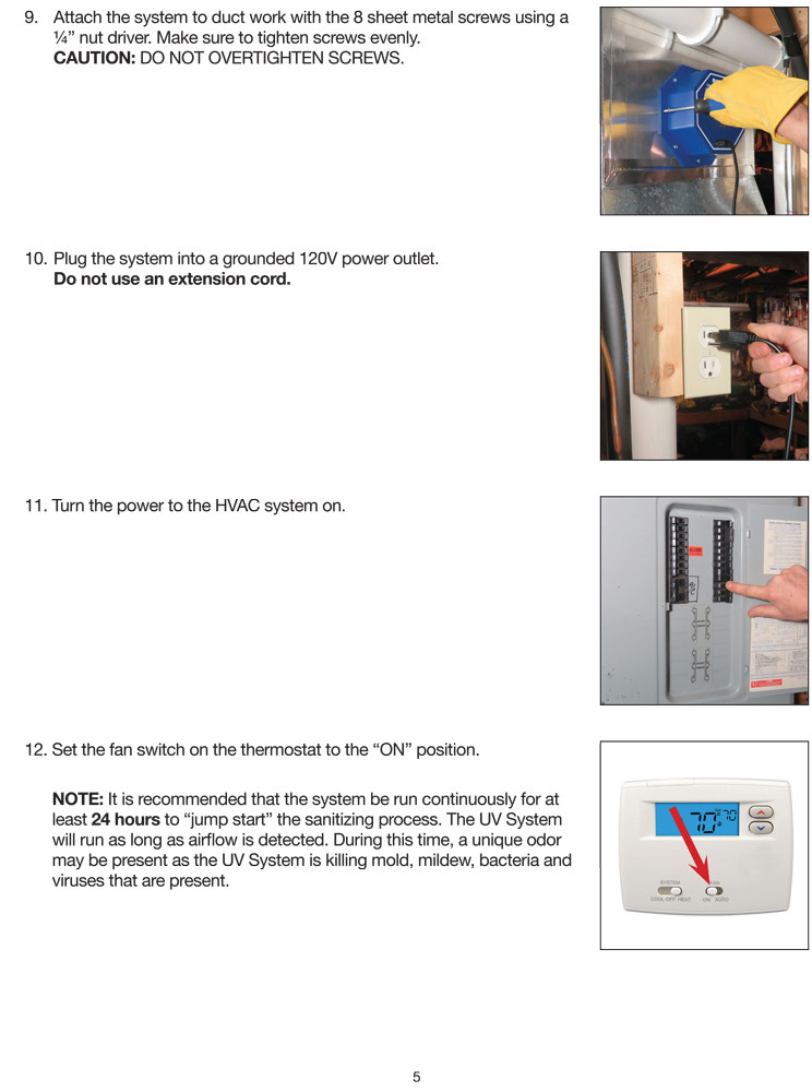 Odorstop uv light with on sale air flow sensor