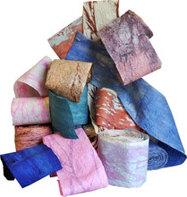 Marbled Paper  "Ribbons"   -    20 yd. Rolls, 5" wide       A kaleidoscope of swirling colors on a soft & malleable handmade paper.