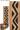 50115 SAFARI PAPER RIBBON "Primitive"    4-3/4" wide       Ocher "beater-dyed" (color in the pulp, not on surface) recycled kraft paper is textured, with a geometric stenciled design in glossy black.   