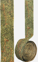 #62503 "Gilded Petals & Vine" Botanical Ribbon    2" wide
Mossy green background with bits of gilded flower petals & multiple long (3") strands of thin, gold gilded vines meandering through the gilded petals.   Heavy recycled kraft backing.   Available by-the-yard, or in a 3 yd. "Artist Roll", or the 10 yd "Bulk Roll"