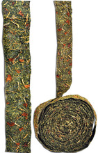 #62505 "Rose Petals & Moss" Botanical Ribbon   2" wide        Dark green mossy background on a natural abaca/banana fiber background.  Faded flower petals are combined with tiny, pale vanilla twig bits to make a unique "botanical ribbon".  Available by-the-yard, or in a 3 yd. "Artist Roll", or the 10 yd "Bulk Roll"
