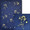 #10918 Speakeasy Paper, "Angel/Navy"
The Speakeasy papers are individually hand screened onto a handmade paper sheet - and you will find little irregularities in each sheet, adding to the ambiance of each piece.  "Angel/Navy" has an angel in gold metallic ink romping with gold metallic stars on a dark cobalt blue background.