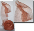 55750 Copper Crocheted Mesh
REAL COPPER has been "crocheted" into this highly flexible mesh "textile".  5" wide, it is tubular and can be easily cut open to create a 10" width.