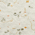 #27028 Coral Seas Handmade Botanical Paper - 'Petals & Pods', "Roses & Orange"
Rose leaves, coconut husk fiber, and orange petals lightly embedded in a thin layer of paper pulp.