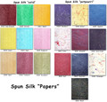 "SPUN SILK" Handmade Papers - 19 Fibers/Colors