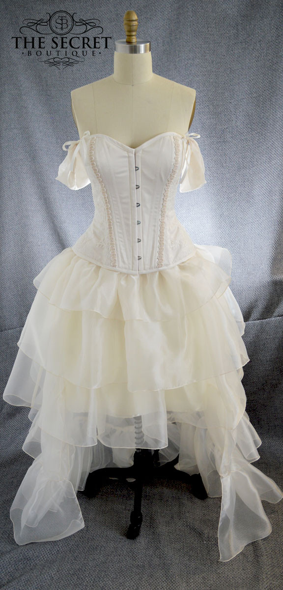 corset high low wedding dress