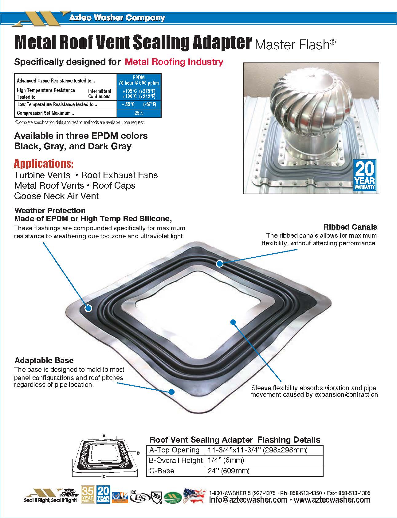 Buy Metal Roof Vent Sealing Adapter