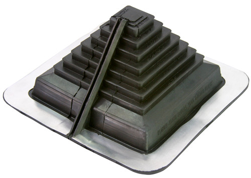 [MasterFlash®]~[Mutli Flash Square Vent accomodates pipes closed - 19-1/4" (0-488mm)]~[Offers strict weather protection from its EPDM rubber. |Materials are designed and engineered for maximum weather resistance from ozone and ultraviolet light.| Adaptable Base - The base of the Multi-Flash will mold to nearly any roof shape due to its maleable aluminum base.|This product will fit most roof panel configurations and pitches regarless of the pipe location.| Includes a strainless steel gripper and plastic zip tie to secure for all retrofit applications ]
