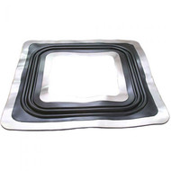 Metal Roof Vent Sealing Adapter; Available in Black and Dark Gray EPDM; 
Top Opening: 11-3/4" x 11-3/4" (298 x 298mm)
Overall Height: 1/4" (6mm)
Base: 24" (609mm)