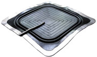 Metal Roof Vent Sealing Adapter; Available in Black and Dark Gray EPDM; 
Top Opening: CLOSED
Overall Height: 1/4" (6mm)
Base: 24" (609mm)